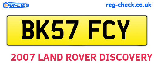 BK57FCY are the vehicle registration plates.