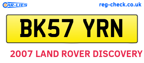BK57YRN are the vehicle registration plates.