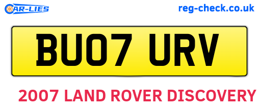 BU07URV are the vehicle registration plates.