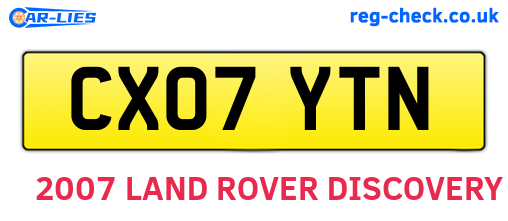 CX07YTN are the vehicle registration plates.