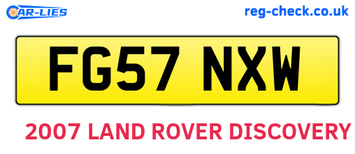 FG57NXW are the vehicle registration plates.