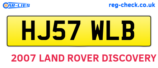HJ57WLB are the vehicle registration plates.