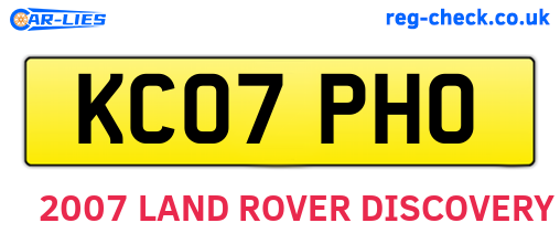 KC07PHO are the vehicle registration plates.