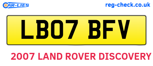 LB07BFV are the vehicle registration plates.