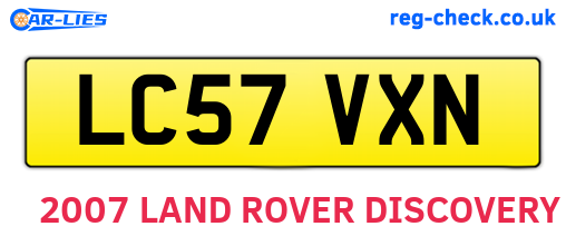 LC57VXN are the vehicle registration plates.