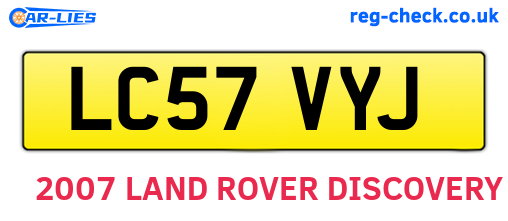 LC57VYJ are the vehicle registration plates.