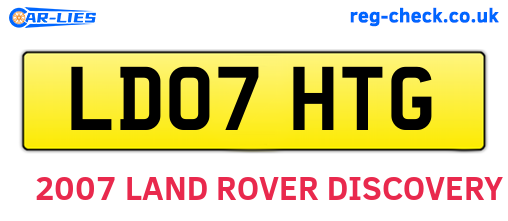 LD07HTG are the vehicle registration plates.