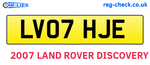 LV07HJE are the vehicle registration plates.