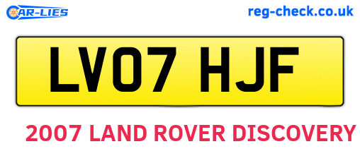 LV07HJF are the vehicle registration plates.