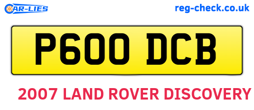 P600DCB are the vehicle registration plates.