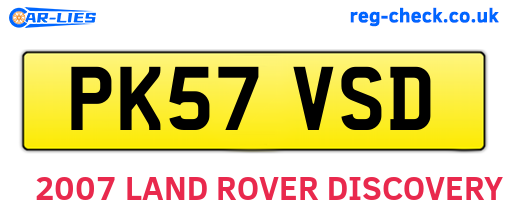 PK57VSD are the vehicle registration plates.