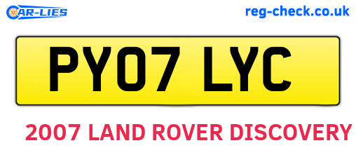 PY07LYC are the vehicle registration plates.