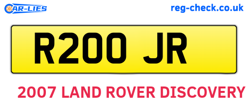 R20OJR are the vehicle registration plates.