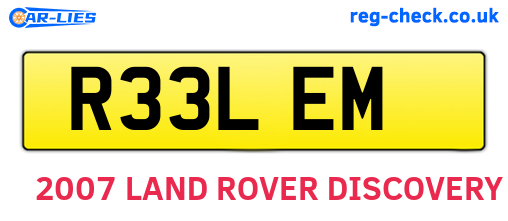 R33LEM are the vehicle registration plates.