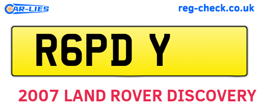 R6PDY are the vehicle registration plates.