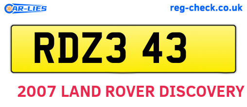 RDZ343 are the vehicle registration plates.
