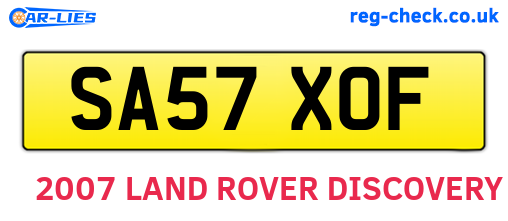 SA57XOF are the vehicle registration plates.