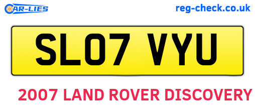 SL07VYU are the vehicle registration plates.