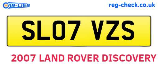 SL07VZS are the vehicle registration plates.