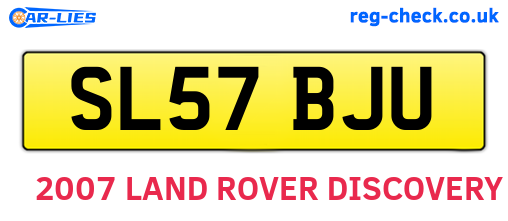 SL57BJU are the vehicle registration plates.