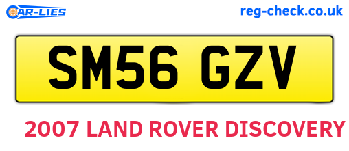 SM56GZV are the vehicle registration plates.