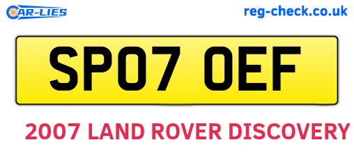 SP07OEF are the vehicle registration plates.