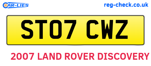 ST07CWZ are the vehicle registration plates.