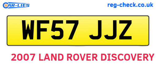 WF57JJZ are the vehicle registration plates.