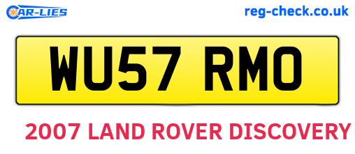 WU57RMO are the vehicle registration plates.