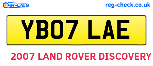 YB07LAE are the vehicle registration plates.