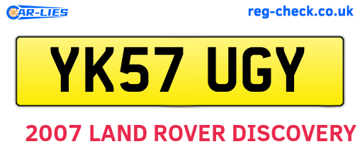 YK57UGY are the vehicle registration plates.