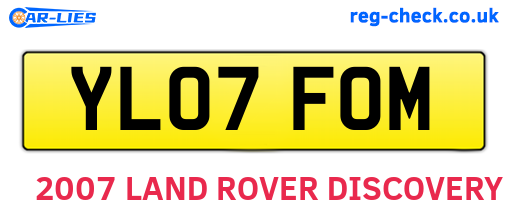YL07FOM are the vehicle registration plates.