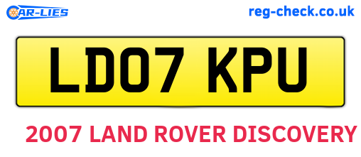 LD07KPU are the vehicle registration plates.