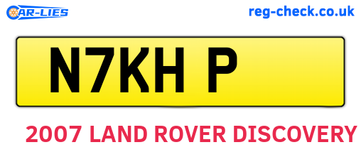N7KHP are the vehicle registration plates.
