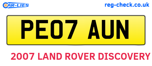 PE07AUN are the vehicle registration plates.