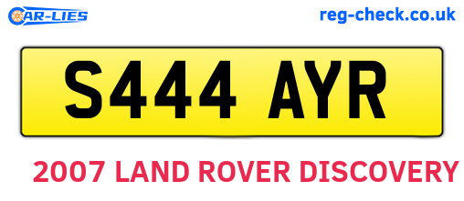 S444AYR are the vehicle registration plates.