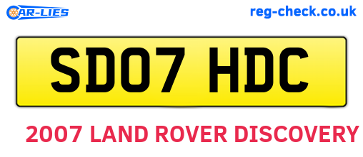 SD07HDC are the vehicle registration plates.