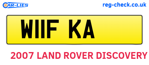 W11FKA are the vehicle registration plates.