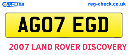 AG07EGD are the vehicle registration plates.