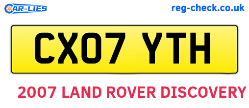 CX07YTH are the vehicle registration plates.