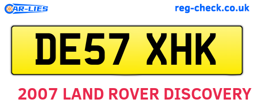 DE57XHK are the vehicle registration plates.