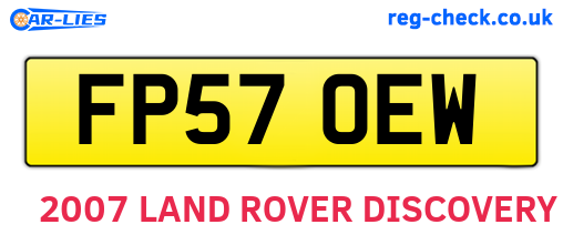 FP57OEW are the vehicle registration plates.