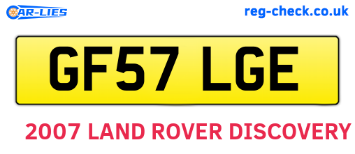 GF57LGE are the vehicle registration plates.
