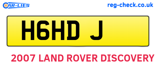 H6HDJ are the vehicle registration plates.