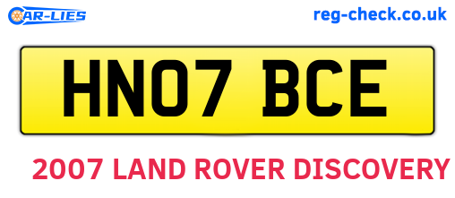 HN07BCE are the vehicle registration plates.