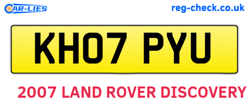 KH07PYU are the vehicle registration plates.