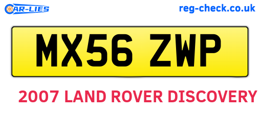 MX56ZWP are the vehicle registration plates.