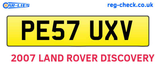 PE57UXV are the vehicle registration plates.