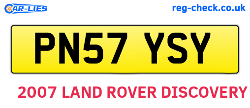 PN57YSY are the vehicle registration plates.
