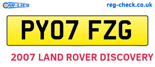 PY07FZG are the vehicle registration plates.